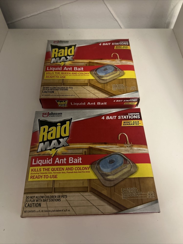 Raid Max Liquid Ant Bait Kills Ants Where They Breed 2 Bait Stations 2 Pack
