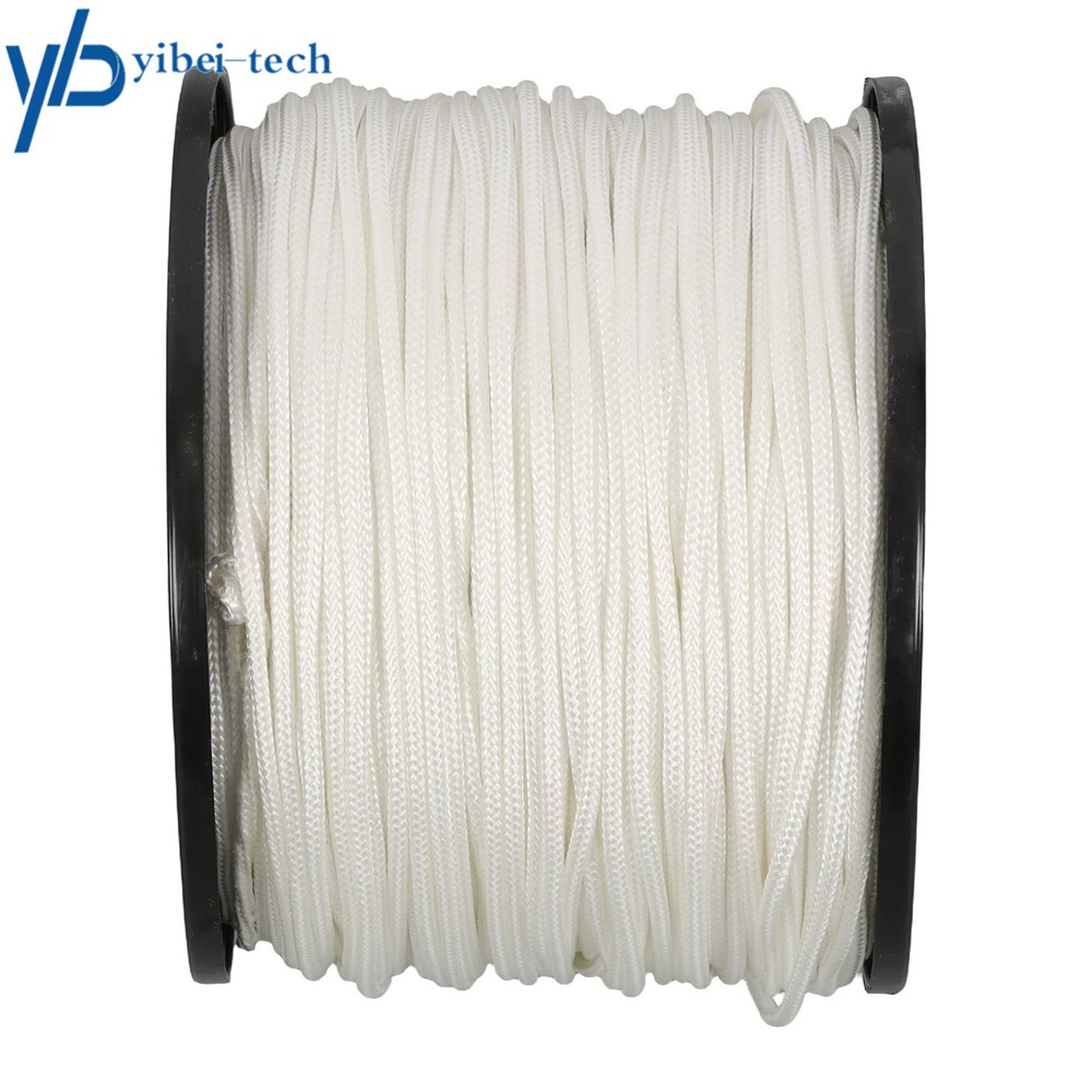 1/8 Inch Nylon Polyester Cord 500 Foot Spool Solid Braid Industrial Grade White