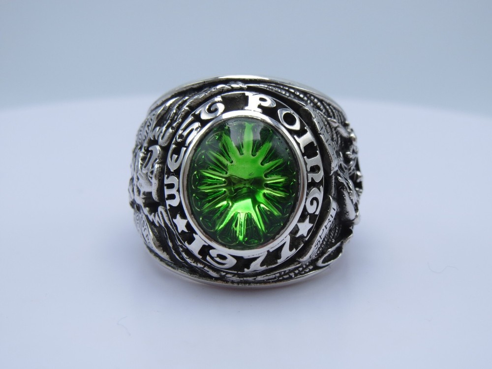 SOLID Silver 925 , RING , USMA , WP , West point Ring , 1977 , US SIZE : 11.5