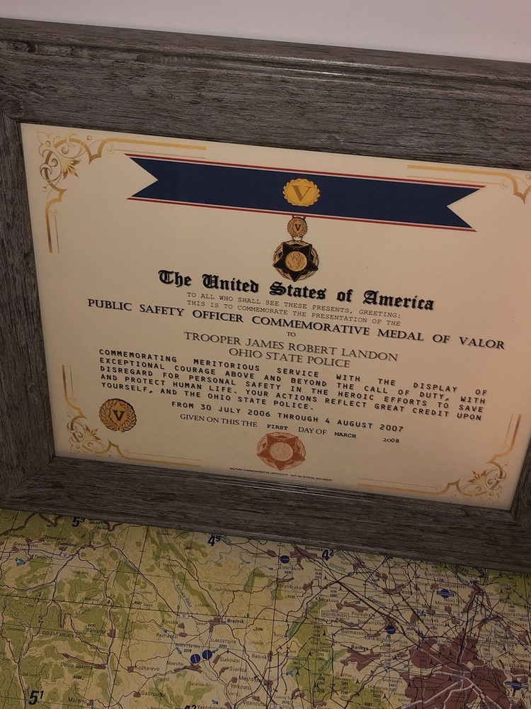 PUBLIC SAFETY OFFICER COMMEMORATIVE MEDAL CERTIFICATE - Type-1