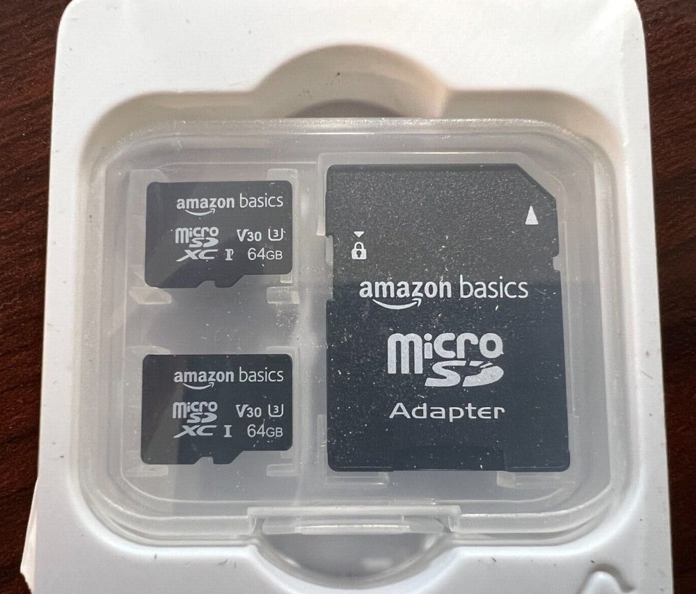 Amazon Basics 64GB microSDXC Memory Card with Full Size Adapter Black