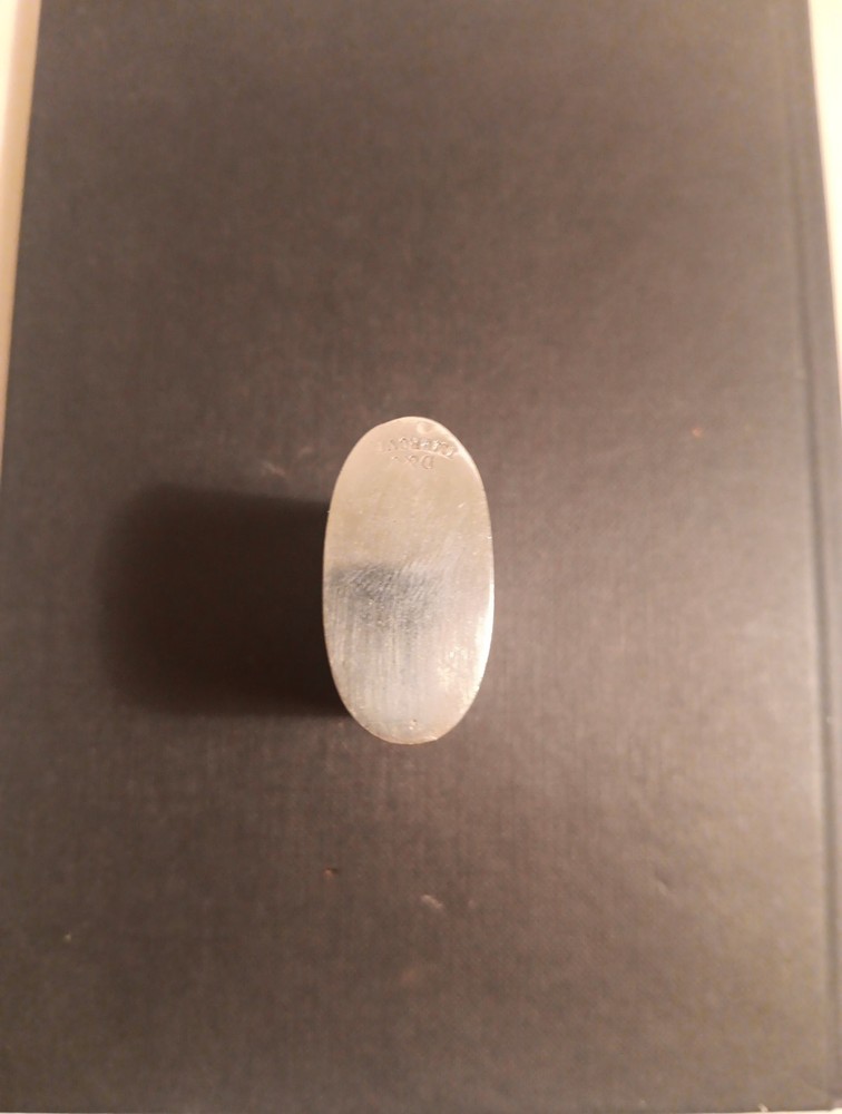 Large Oval Antique Solid Nickle Vesta Match Case D&J IPROVED