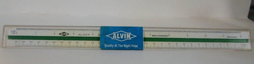 Alvin 247P Metric Triangular Drafting Scale Ruler (30 cm / 11.81"). Germany