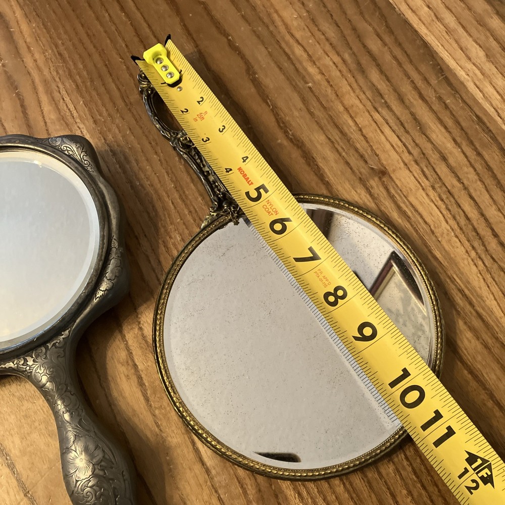 2 Handheld Mirrors FLAWS On Both See All Picture Before Purchase