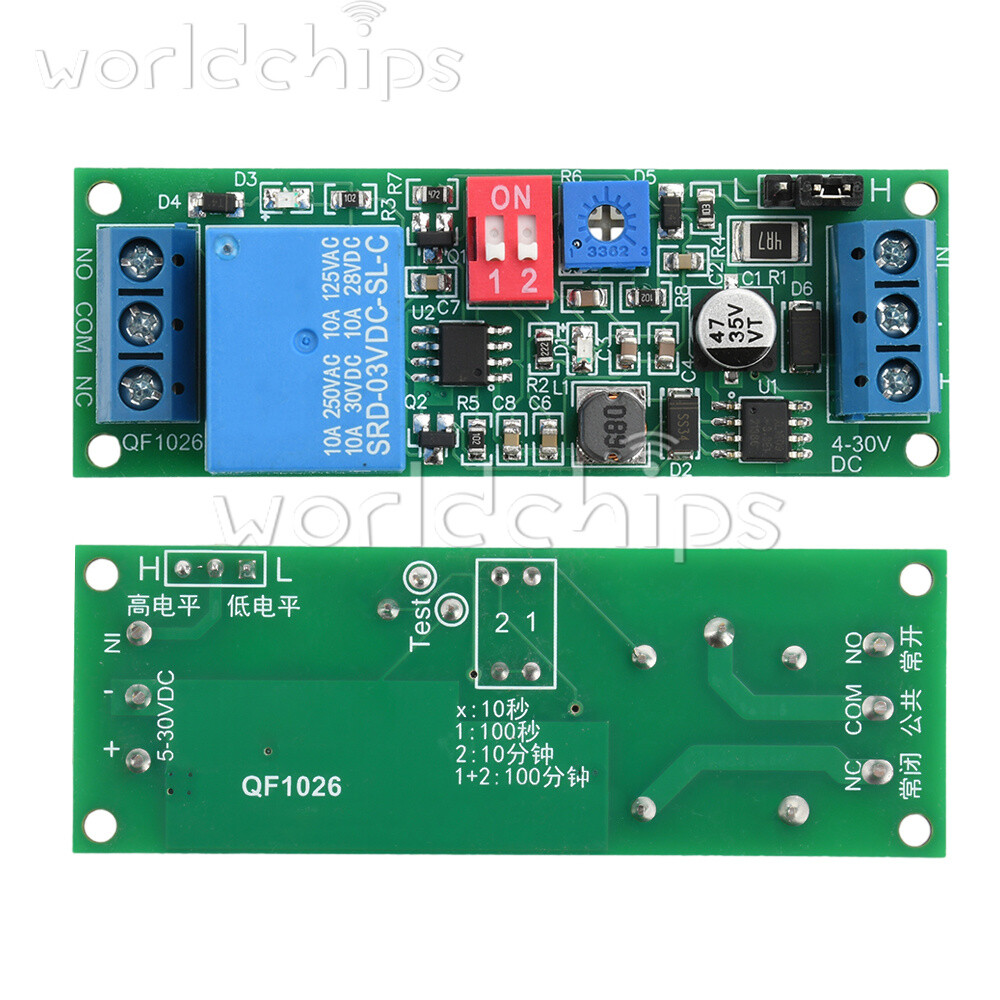 DC 4-30V Power Adjustable Delay Relay Timer Control Module 4 Gear Delay Switch