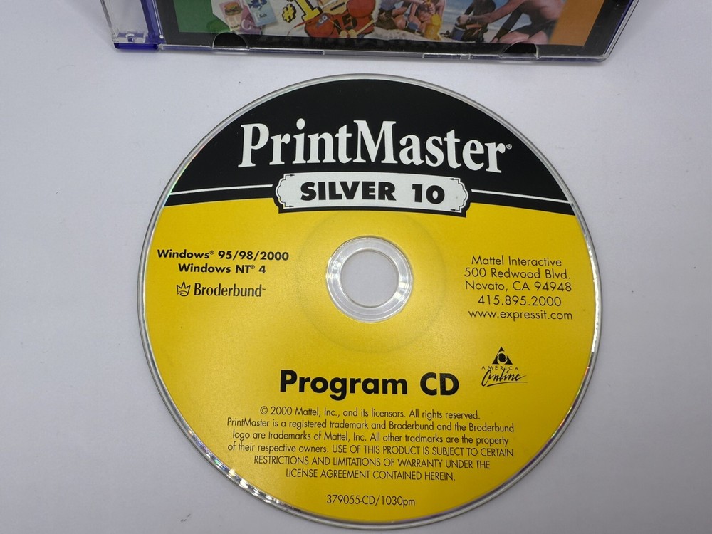 Broderbund Printmaster Silver 10  PC - CD-ROM Windows 95/98/2000 NT 4