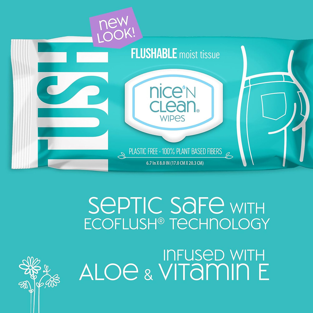 Flushable Wipes 3-Pack 180 Count Aloe & Vitamin E – Septic & Sewer Safe