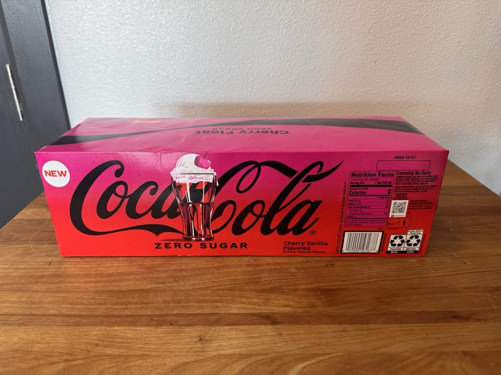 Coca-Cola ZERO CHERRY FLOAT 12 Pack 12oz Cans USA 10/2026 fridge pack NEW
