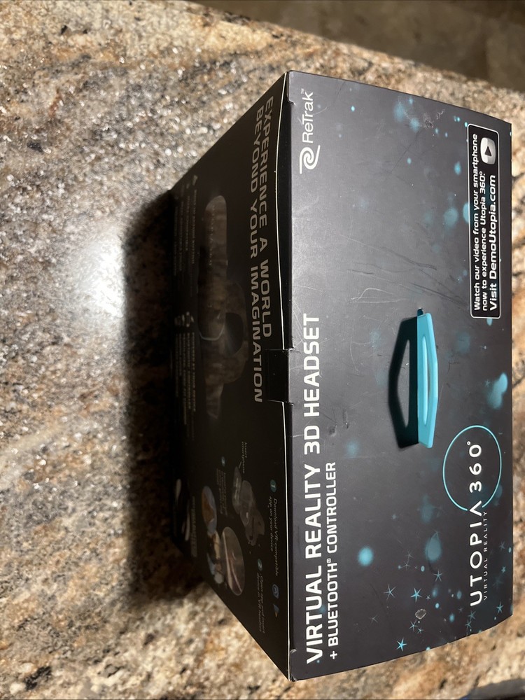 Utopia 360 Virtual Reality 3D Headset with Bluetooth Controller – New