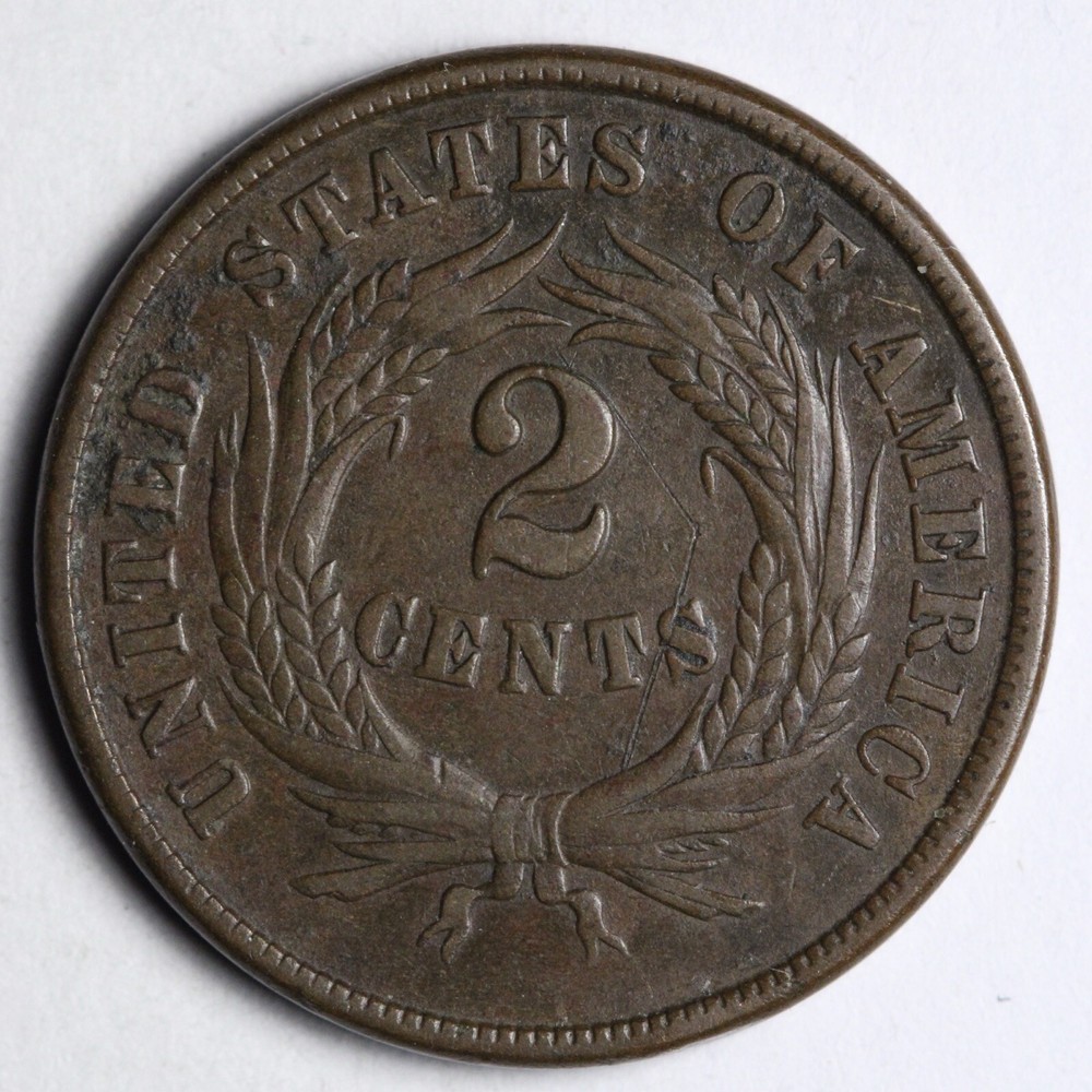 1865 Two Cent Piece XF E210 AUEY