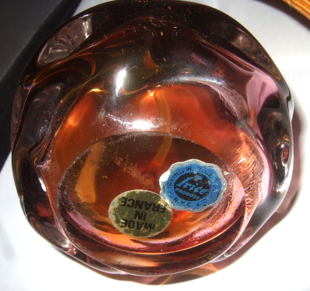 Glass Perfume Bottle IRICE 1960's Vanity Accessory