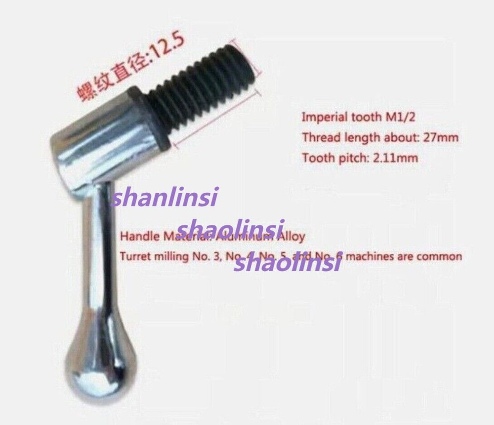 1x Milling Machine M1/2 Table Lock Bolt Mill Handle Thread Head Part