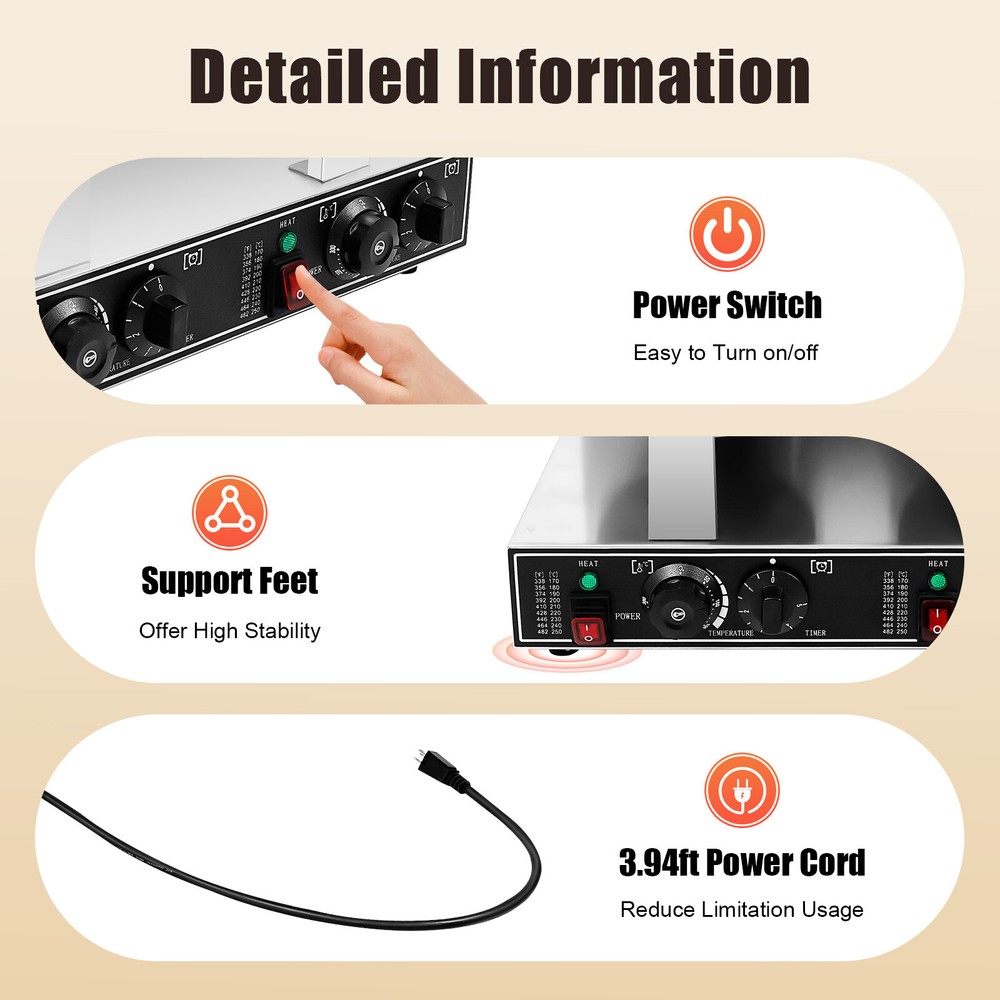 Double Head Waffle Maker Electric Digital Muffin Baker Waffle Making Machine