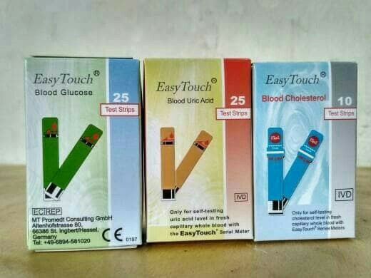 EasyTouch Test Strips for Glucose, Cholesterol, Uric Acid, Hemoglobin