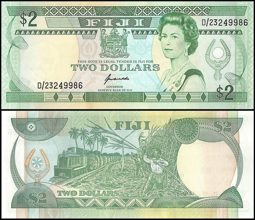Fiji 2 Dollars, 1995 ND, P-90a, UNC