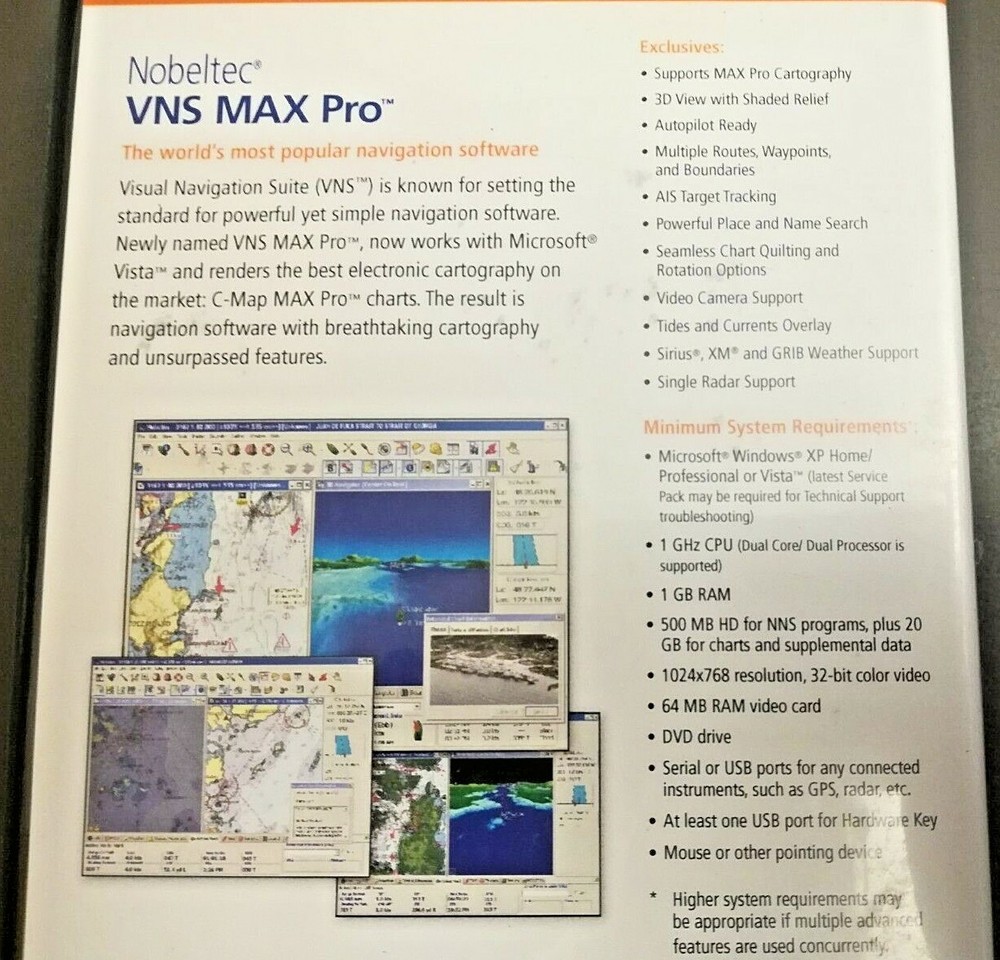 Nobeltec VNS MAX Pro Upgrade Navi Software Jeppesen Marine Replacement Disks