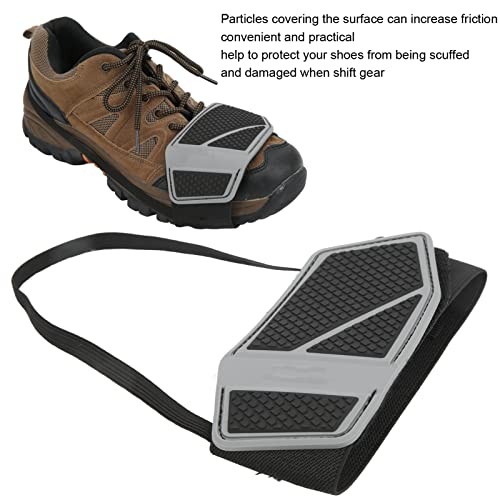 Motorcycle Shift Pad, Adjustable Shoe Boot Protector Cover, Black Rubber Anti