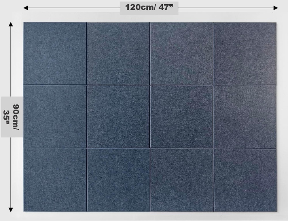 Versatile Denim Blue Felt Panel Set - 12-Pack 47"x35" Pinboard Alternative