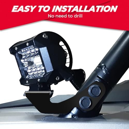 KEMIMOTO UTV Pod Light Brackets LED A-Pillar Light Mount, Compatible with
