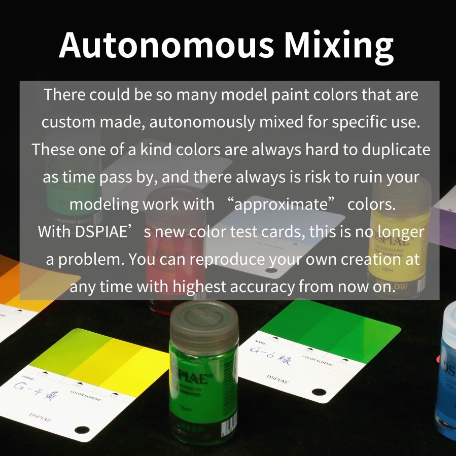 DSPIAE: Color Test Cards - CC-01 - Model Paint Mix Notes x70