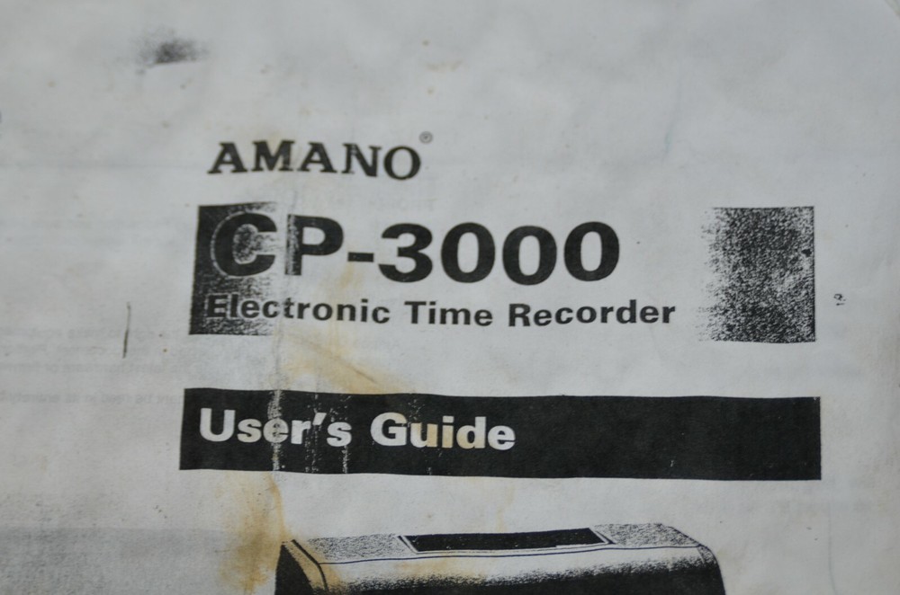 Amano CP-3000 User Owners Installation Manual Electronic Time Recorder Guide
