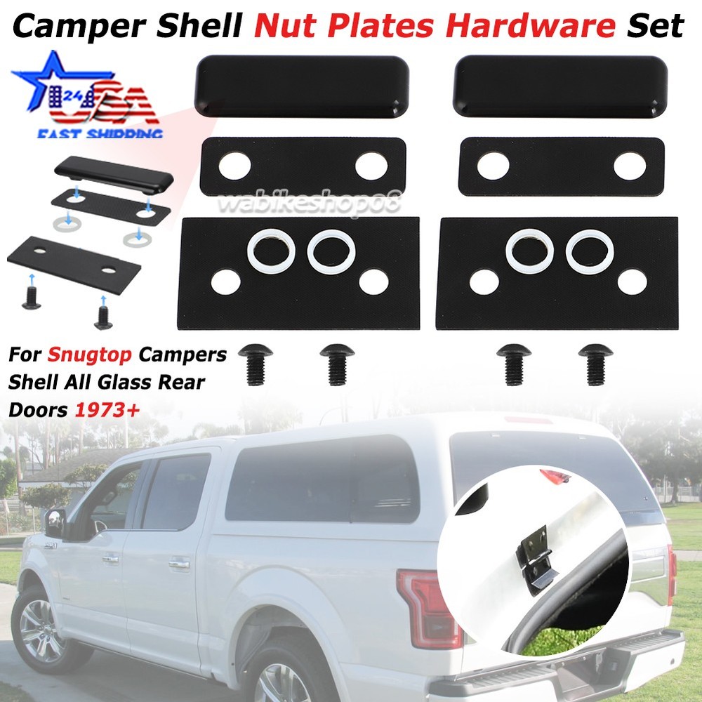 For Snugtop Campers Shell Glass Rear Doors Camper Shell Nut Plates Hardware Set