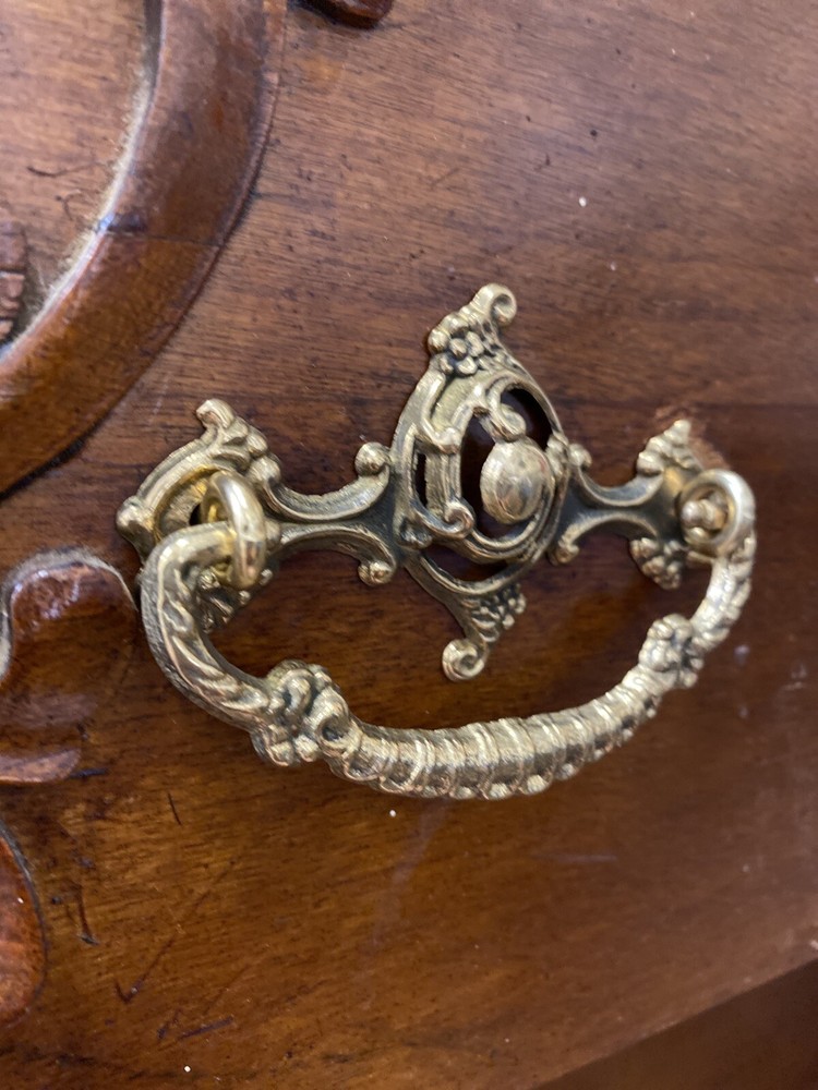 3” Victorian Ornate Brass swing handle pull Reproduction Hardware NEW