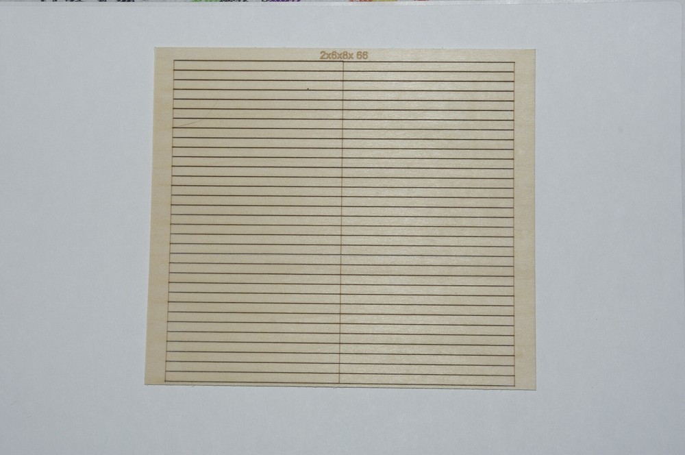 O scale lumber 2 X 6 X 8  66 planks per sheet