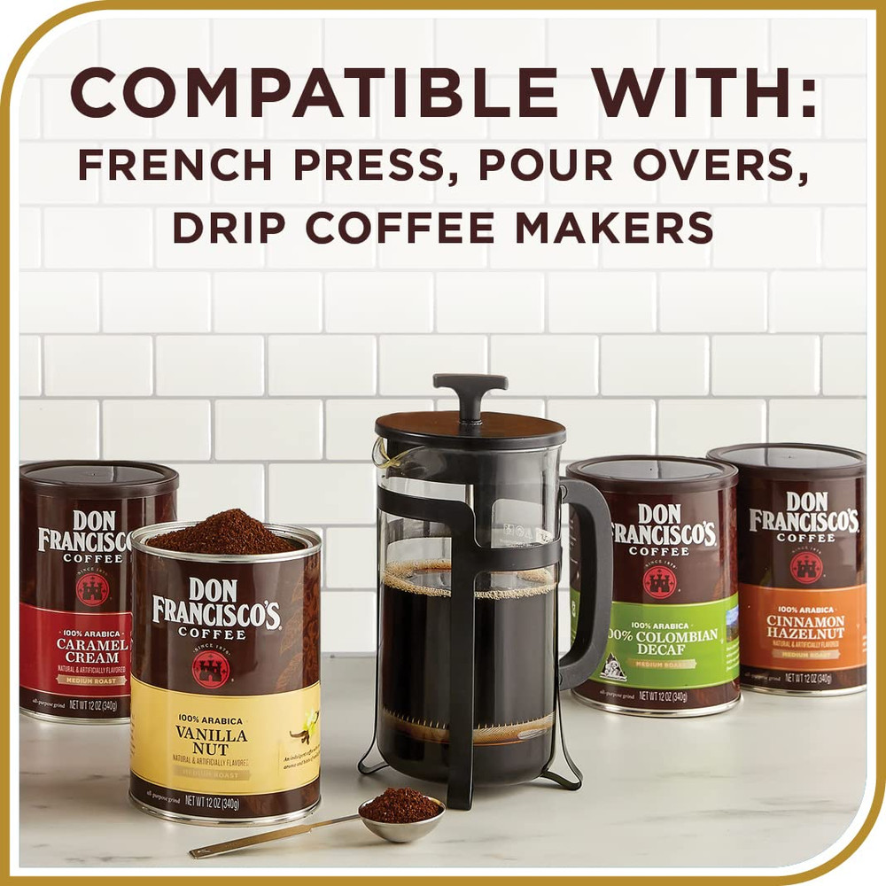 Vanilla Nut Flavored Ground Coffee (3 x12 oz Cans)