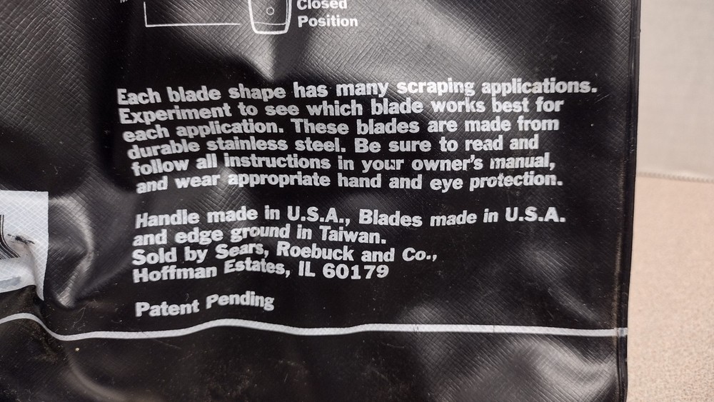 Craftsman Handi-Scraper 940690 Utility Scraper Handle, 3 Blades & Instructions (