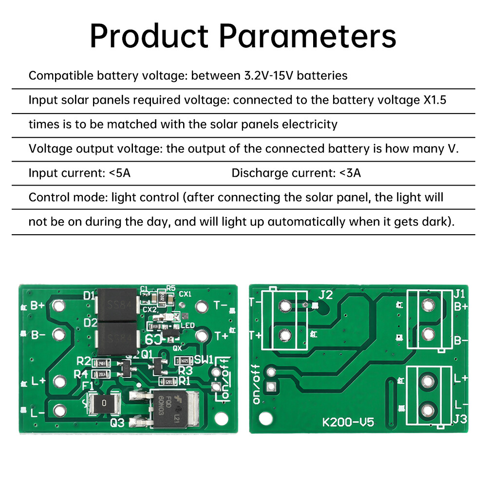 3.2V-15V Solar Light Circuit Control Board Solar Light Controller PCBA Board