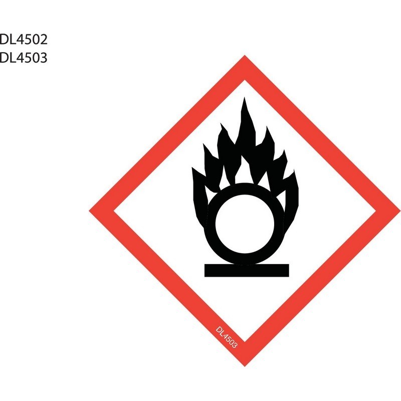 4" x 4" Hazcom-Flame/circle labels (500 per Roll)