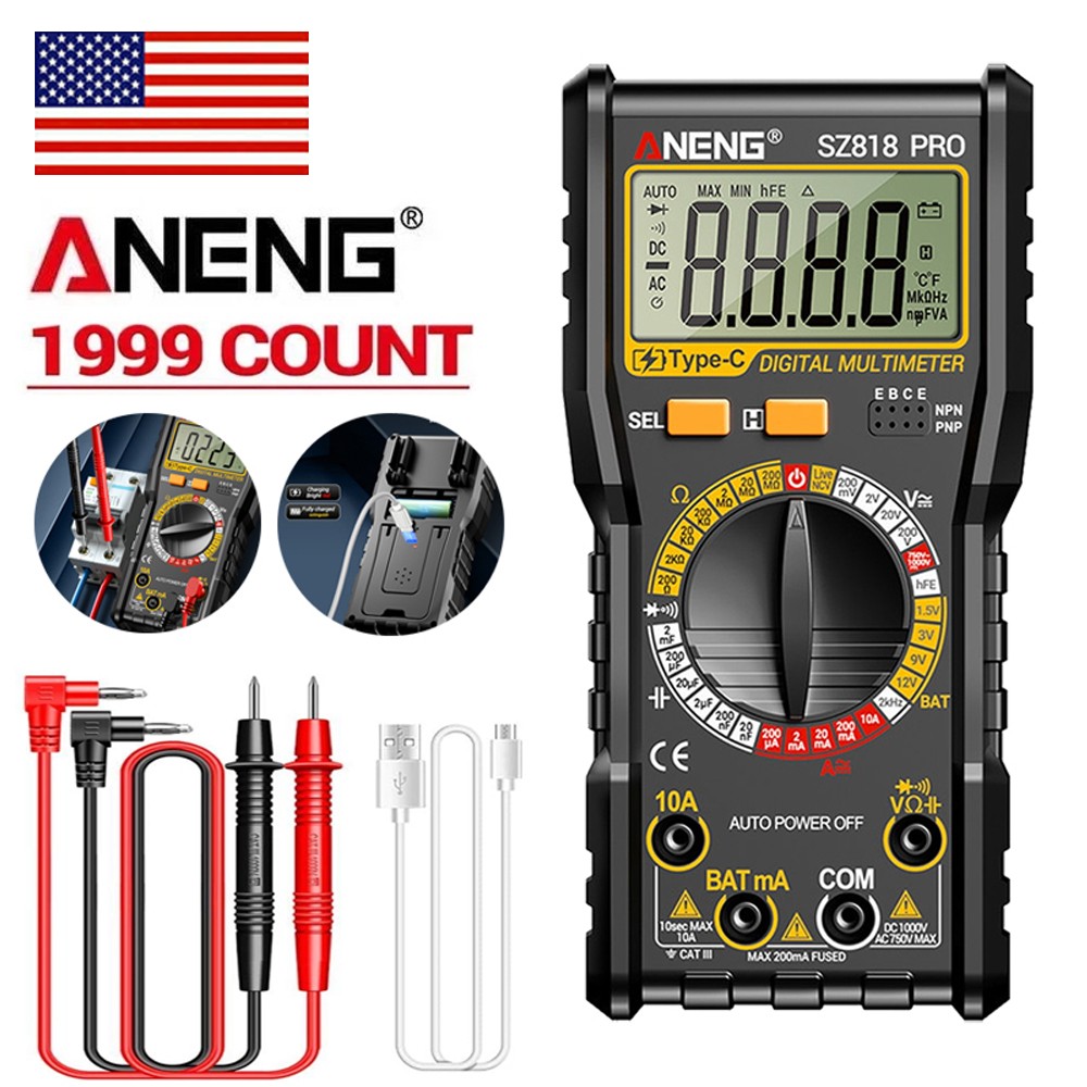 Digital Display Multimeter Voltmeter AC DC Volt Ohmmeter Tester Meter Auto Range