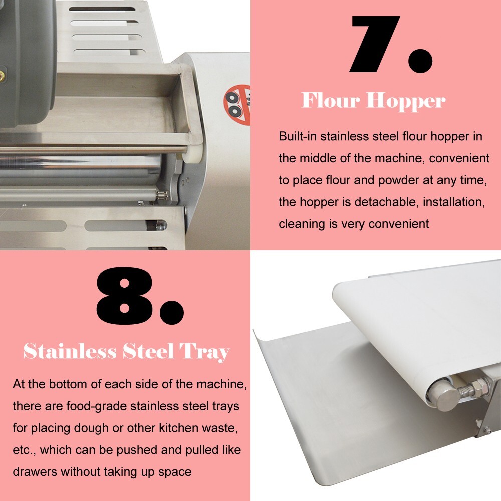 110V Commercial Use Dough Sheeter 400MM Table Type Folding Pastry Machine