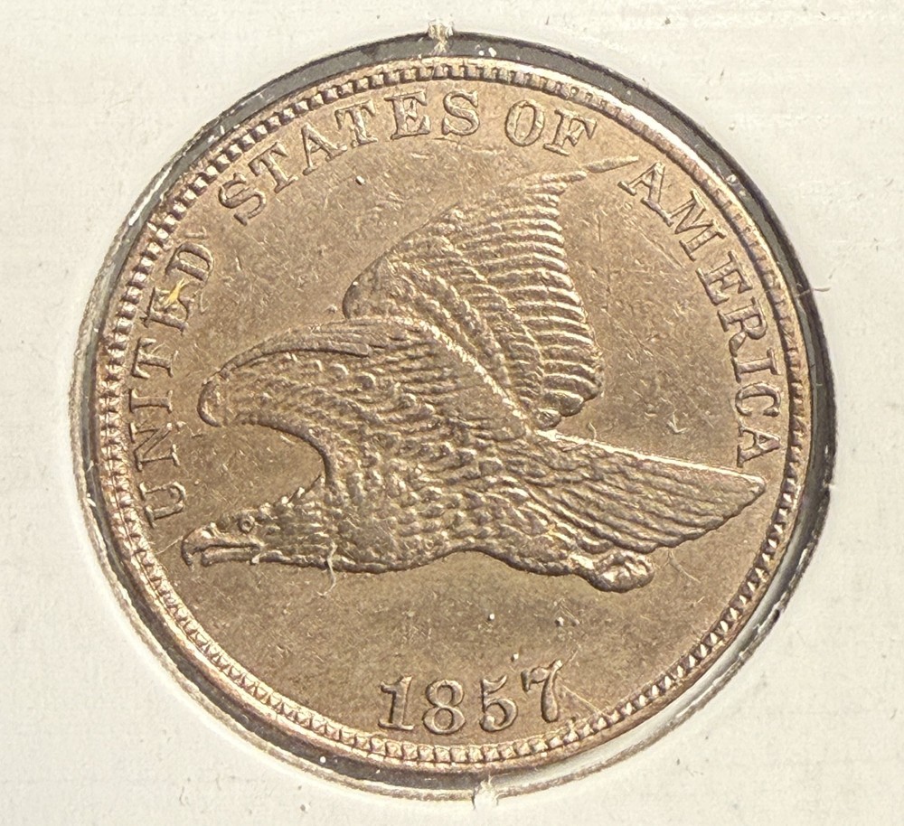 1857 Flying Eagle Cent, CH AU (12741)