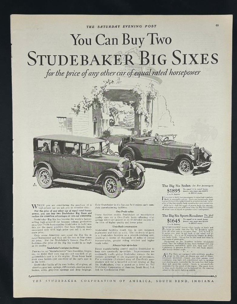 Magazine Ad* - 1926 - Studebaker
