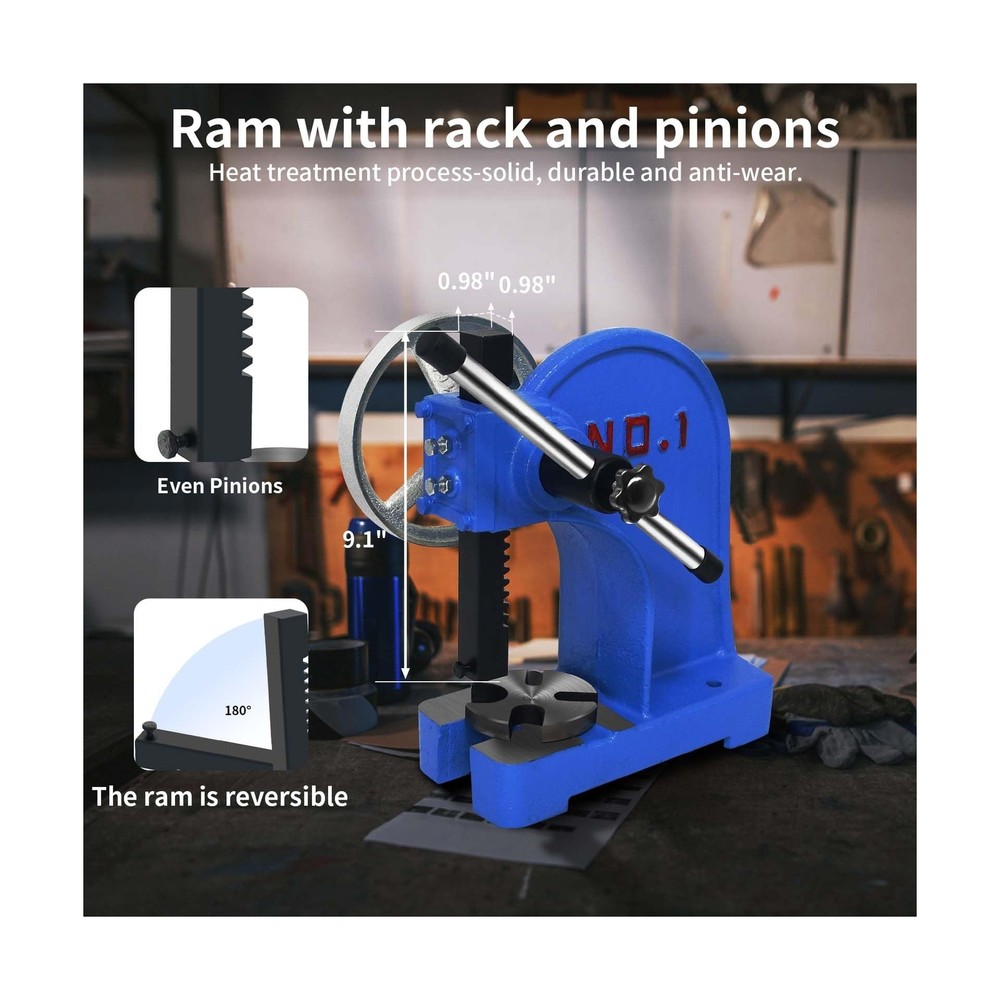 Arbor Press 1 Ton,Ratchet Leverage Arbor Press with Handwheel,Manual Desktop ...