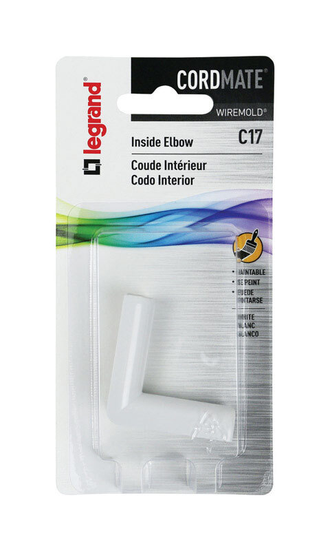 Wiremold C17 Wireway Inside Elbow, Non-Metallic, PVC, White