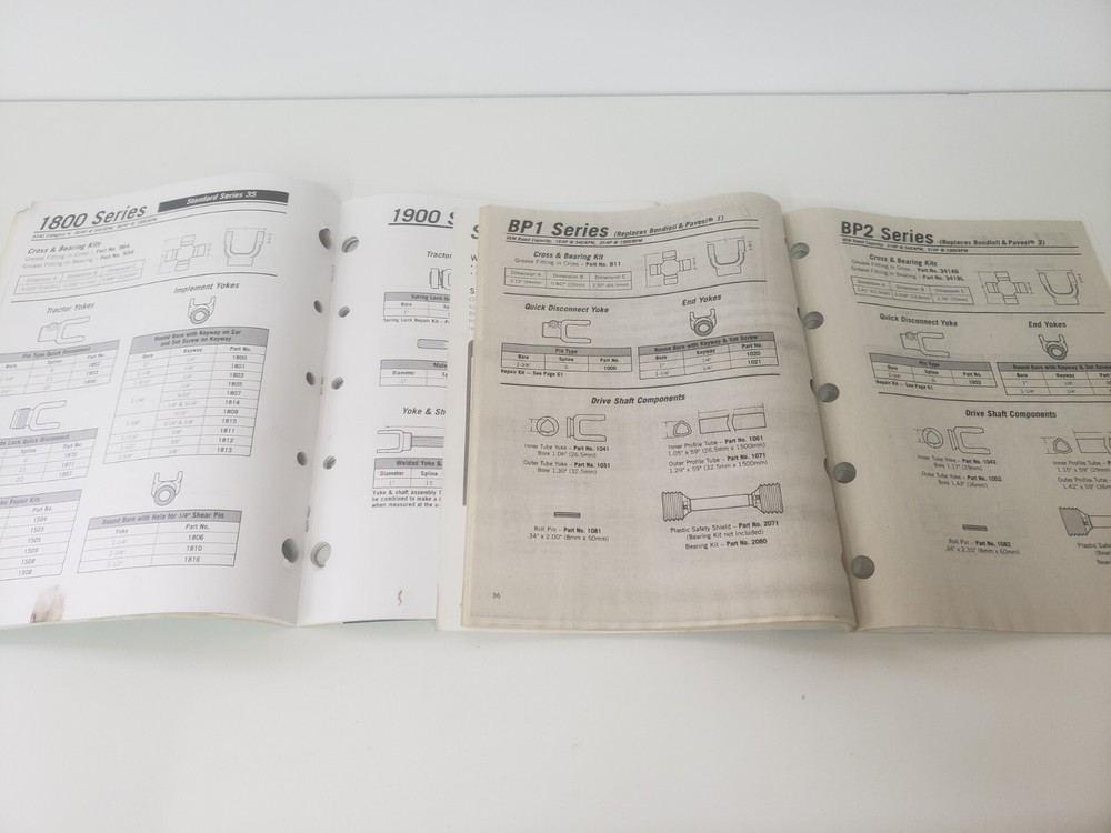 LOT Precision Universal Joint Catalog Tractor PTO 1998 2008