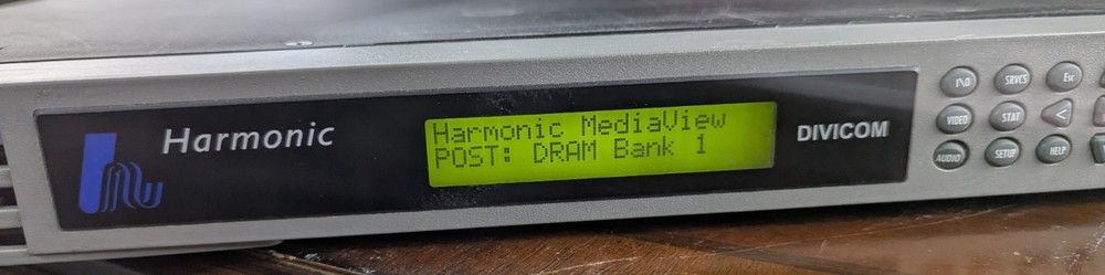 Harmonic DiviCom MV100 MPEG-2 Encoder ASI Broadcast Unit – Powers On / Fault Lig