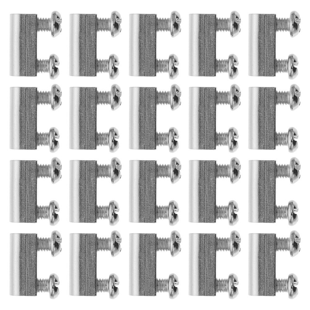 20 Sets Wire Rope Clamps Wire Rope Fixators Cable Clips With Screws Silver