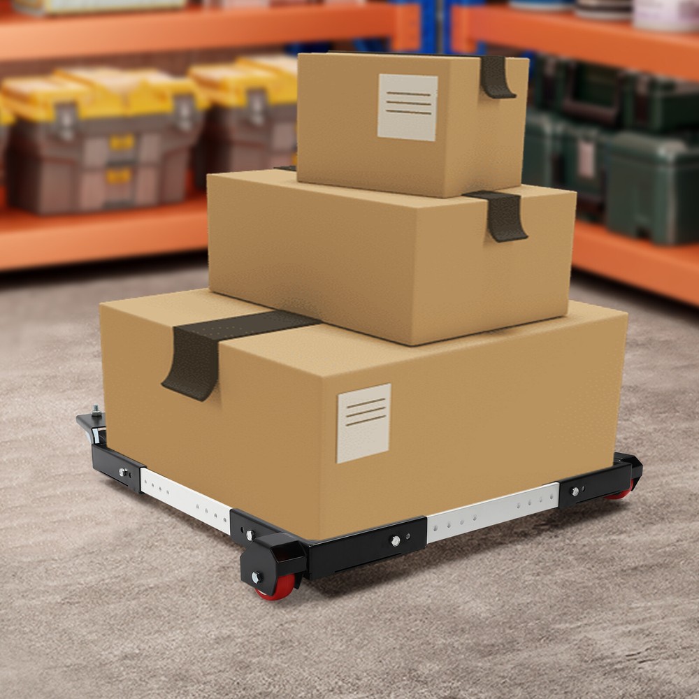 600lbs Adjustable Mobile Base Heavy Duty Rectangular Mobile Base w/ Wheels New