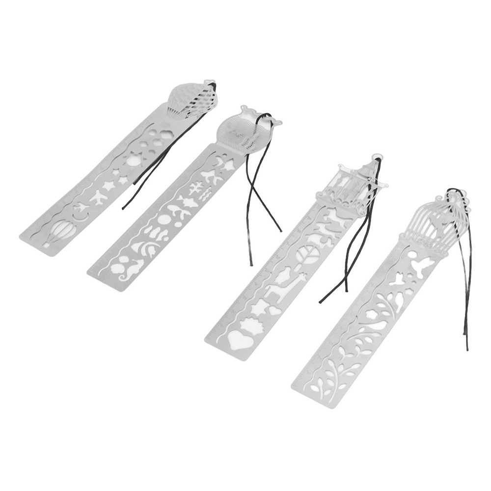 Stencil Ruler Portable Multifunctional 4 Cartoon Pattern Templates Handbook