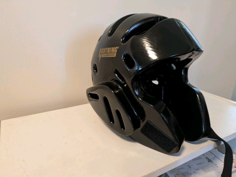 Proforce Lightning Sparring Gear Large Head Helmet Headgear Black