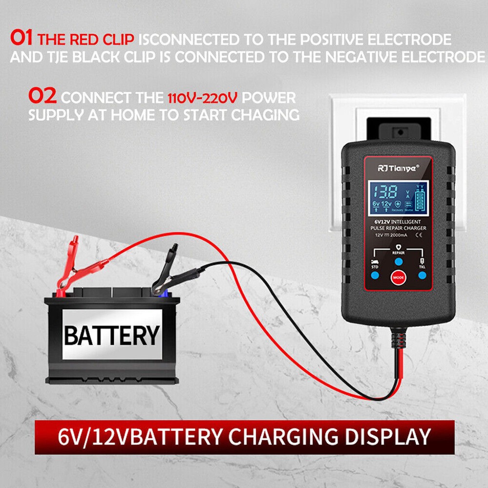 6V/12V Smart Automatic Battery Charger Maintainer Float Trickle Car Motorcycle