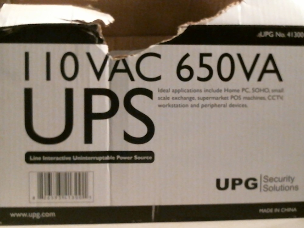 UPG 41300 120VAC 650VA USP Line Interactive Uninterruptable Power Source FS