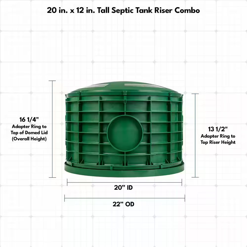20 In. X 12 In. Tall Septic Tank Riser Combo