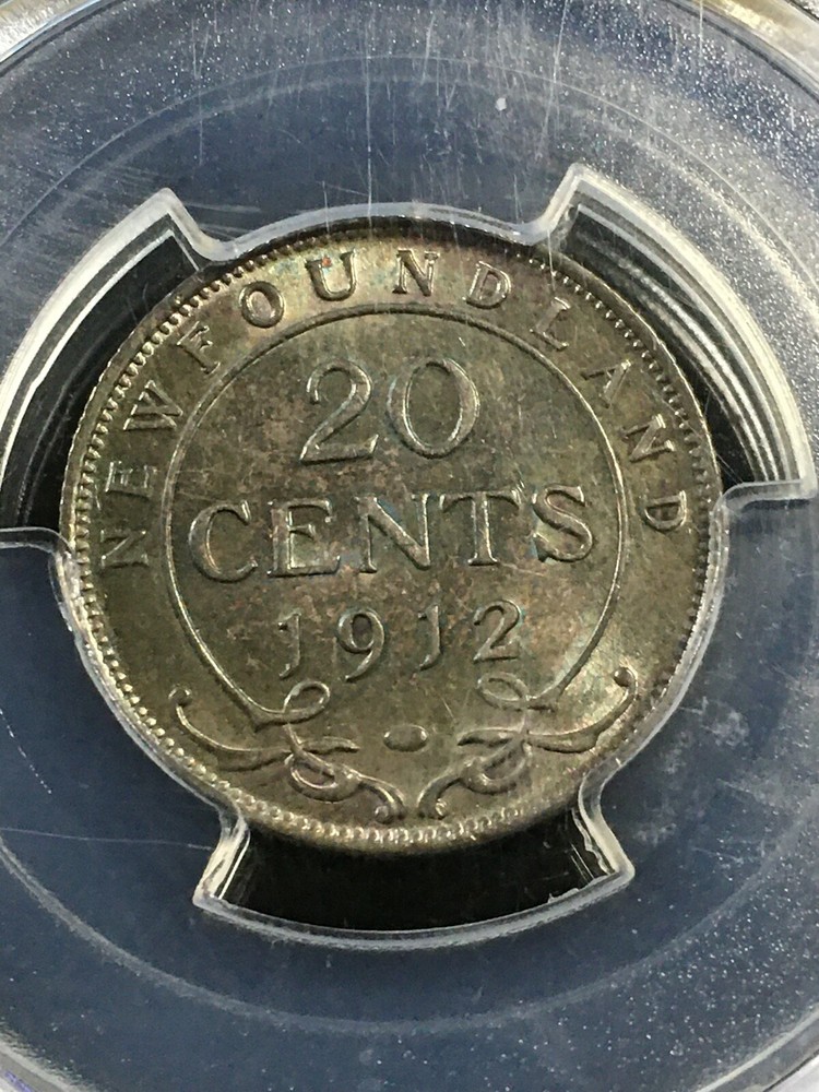1912 PCGS Graded, Newfoundland ¢20 Cent, **MS-64** #7390