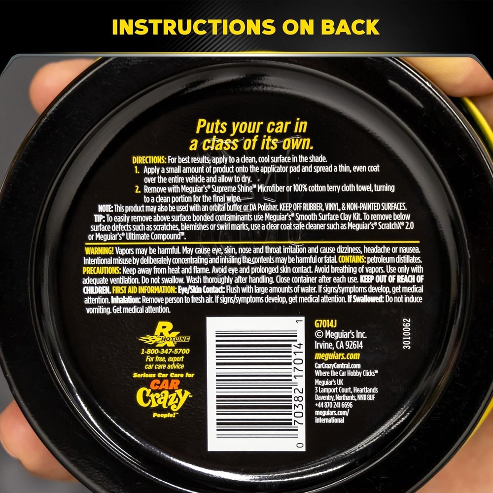 Meguiar's G7014J Gold Class Carnauba Plus Premium Paste Wax, Creates a Deep...