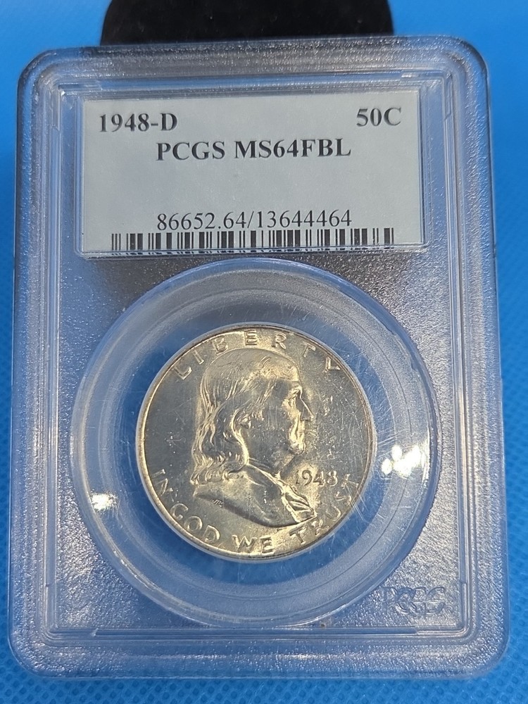1948 D Franklin Half Dollar PCGS MS64FBL